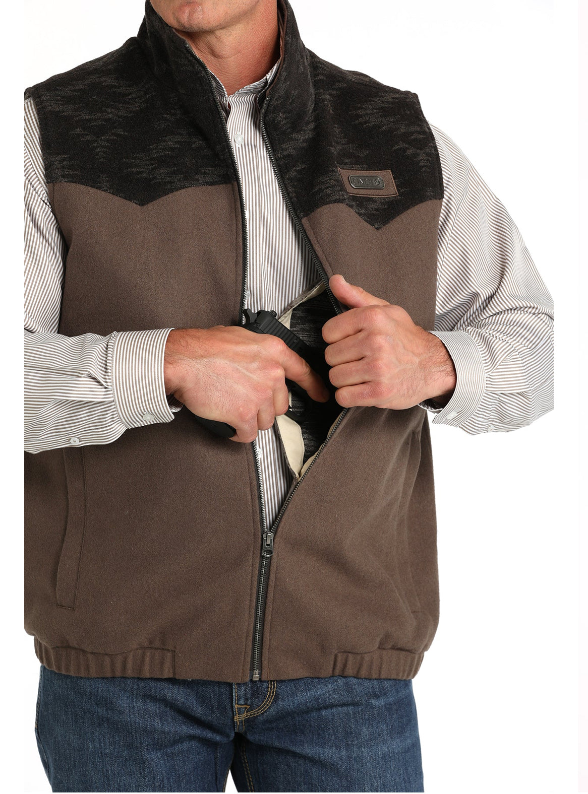 CINCH MEN’S CONCEAL CARRY WOOL VEST MWV1543011 BRN