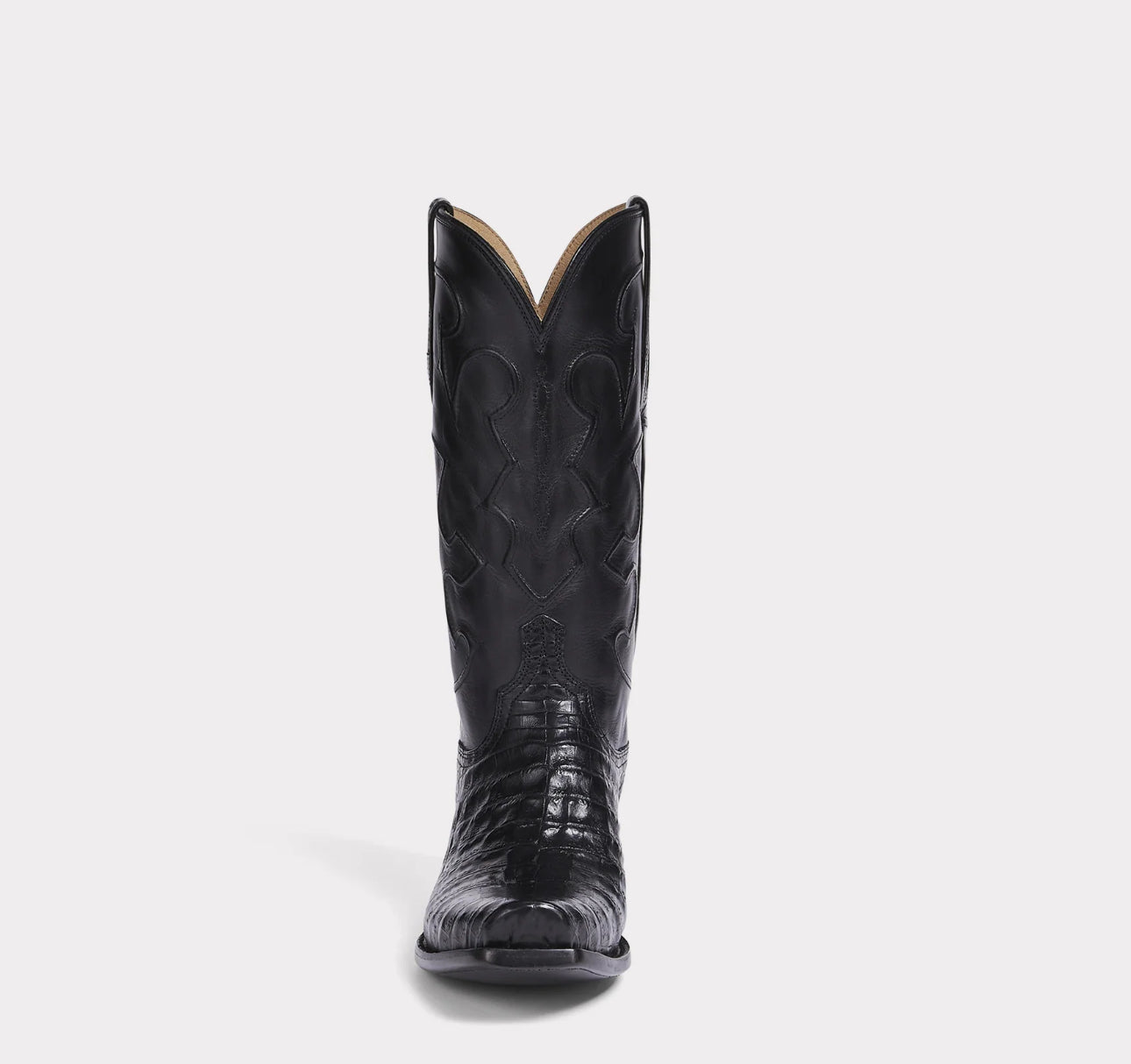 LUCCHESE “CHARLES” BLACK CAIMAN COWBOY BOOTS