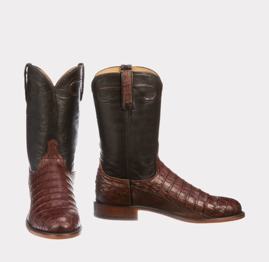 LUCCHESE “GERARD” SM OSTRICH/CAIMAN BELLY MENS BOOTS