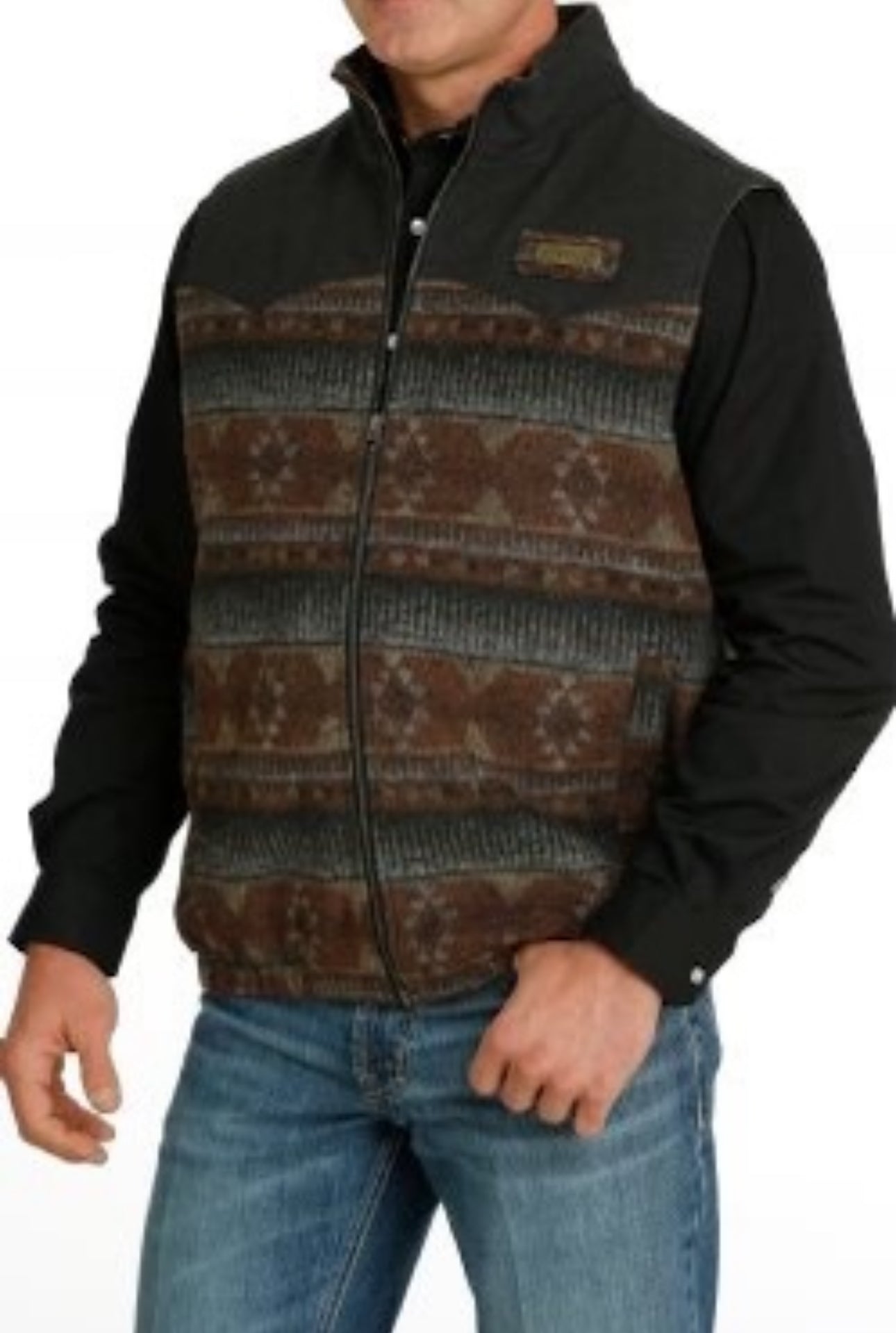 CINCH MEN’S BROWN MULTI WOOLEY CONCEALED CARRY VEST MWV1543007 MUL