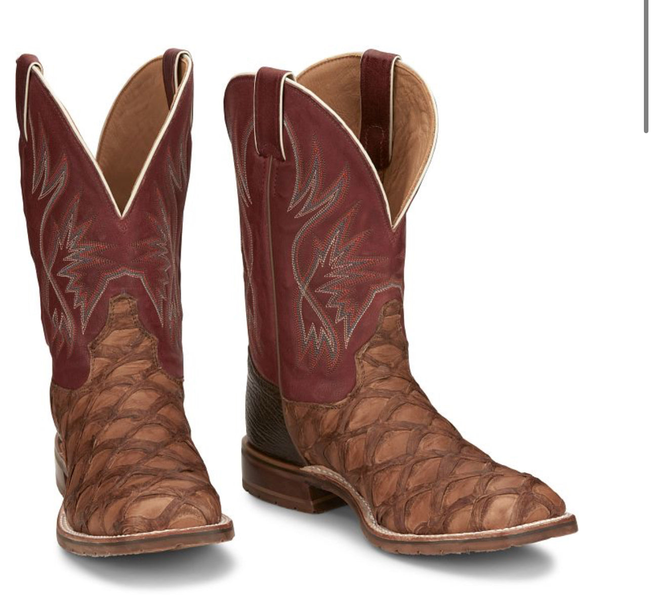 TONY LAMA “PRESCOT” PIRARUCU FISH COWBOY BOOTS