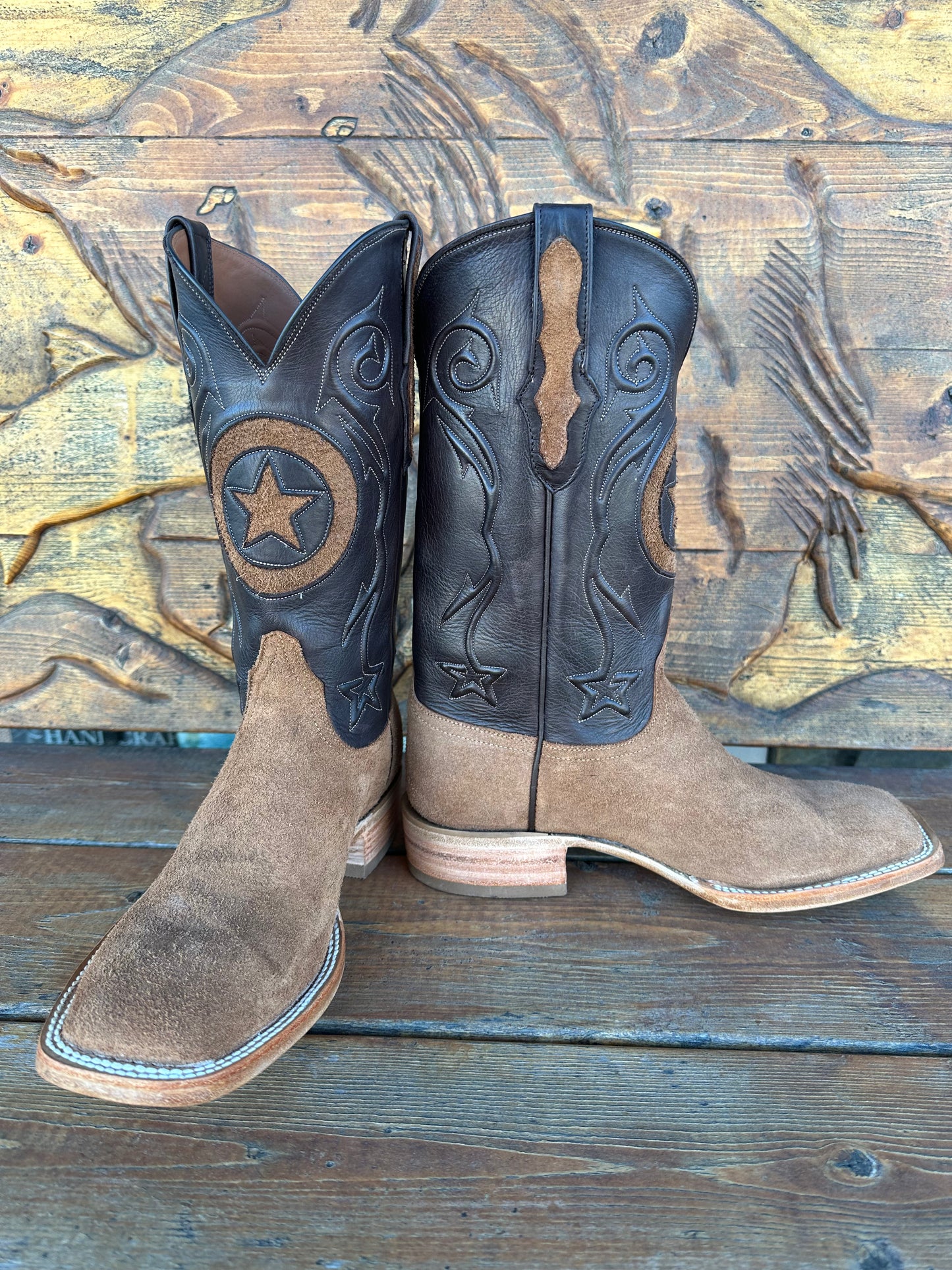 BLACK JACK “ROUGH OUT” PEANUT COWBOY BOOT