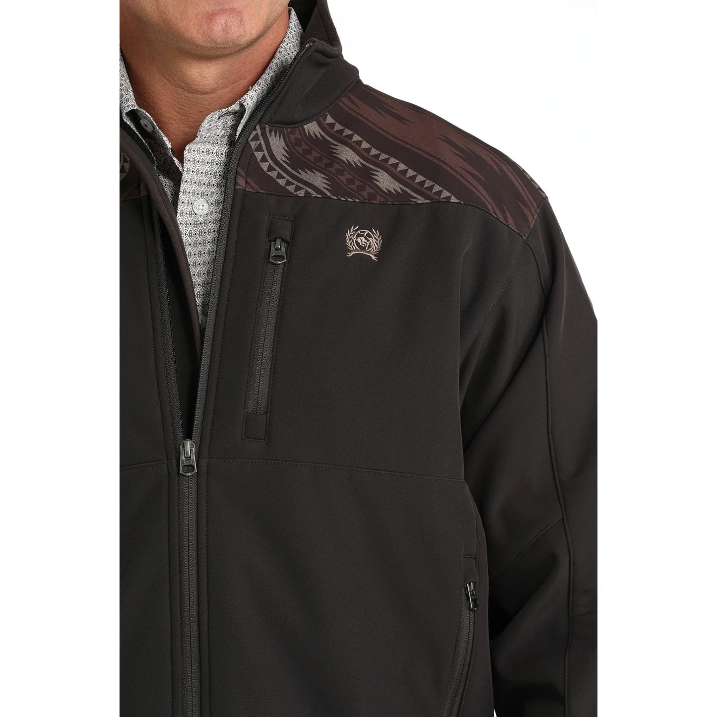 CINCH MEN’S PRINTED BONDED BROWN JACKET MWJ1583008