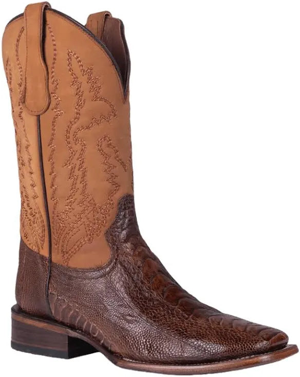 CIRCLE G “BRASS/YELLOW” GENUINE OSTRICH LEG COWBOY BOOT