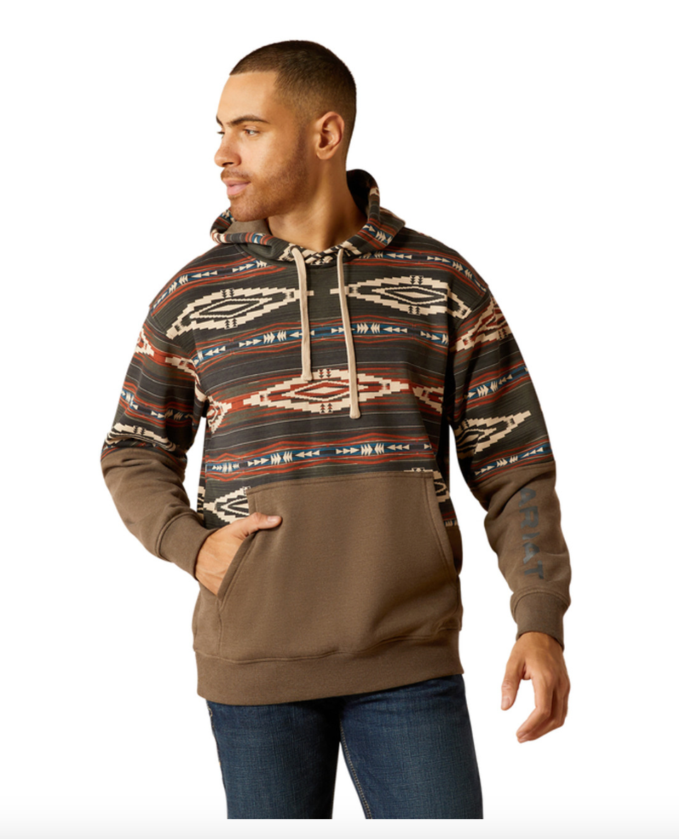 Ariat Men's Color Block Brindle Hoodie 10052452