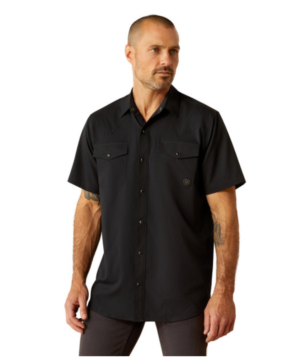 ARIAT VENTTEK WESTERN FITTED BLACK - MENS SHIRT - 10054477